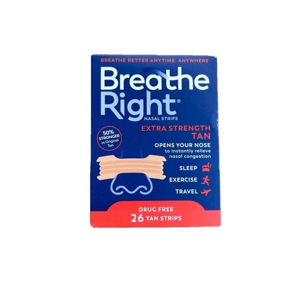 Breathe Right Nasal Strips Extra Strength Tan 26 Ct Exp 06/30/29 New